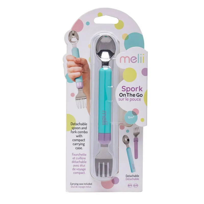 melii Kid Friendly Stainless Steel Spoon and Fork Set with Compact Case - Ideal for On-the-Go Dining, Easy-to-Clean, BPA-Free