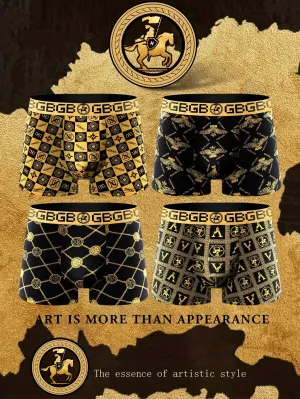 Men's Black & Gold Boxers