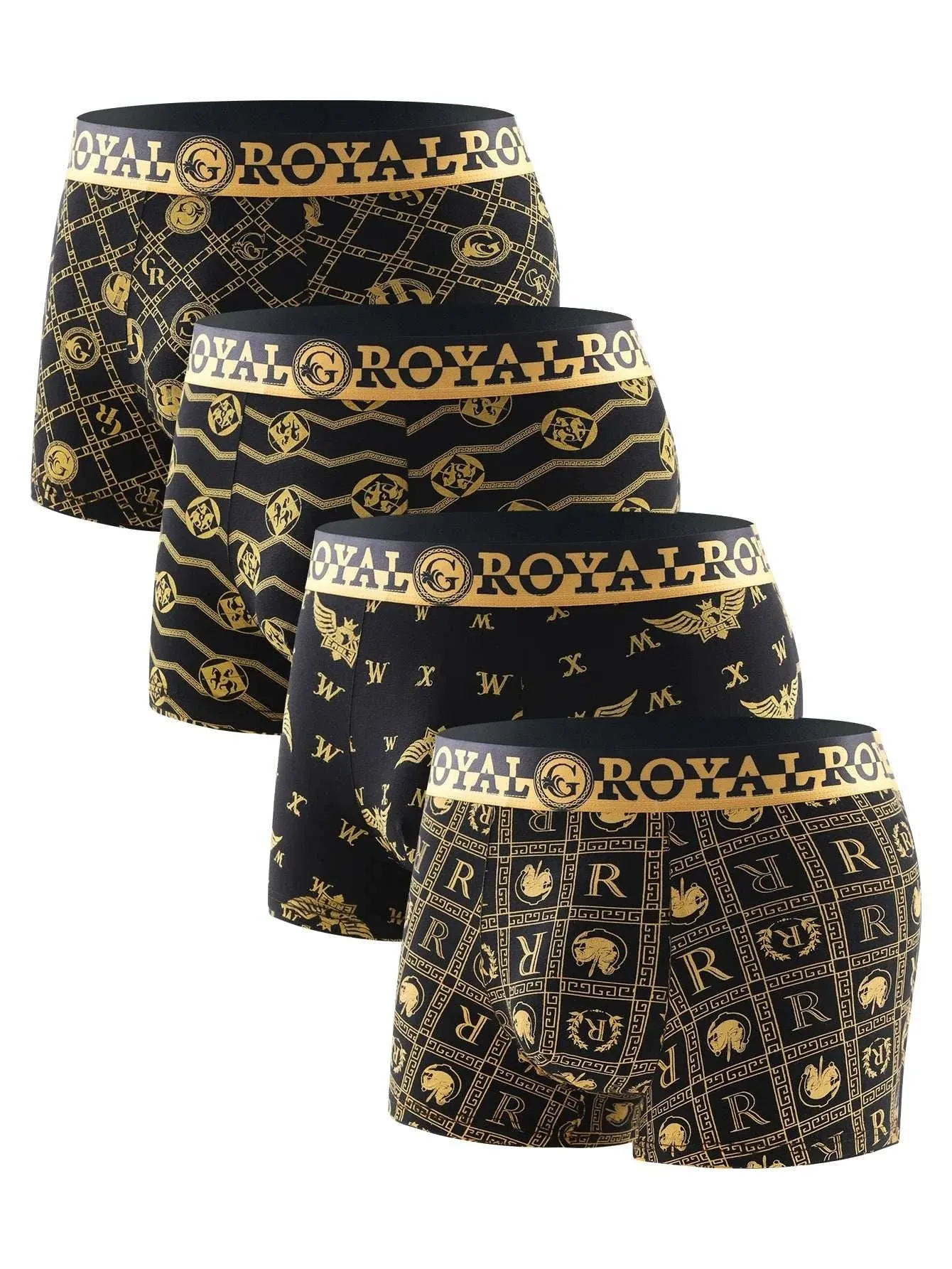 Men's Black & Gold Boxers