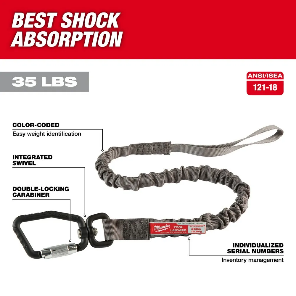 Milwaukee 48-22-8850 35 lb. 40.0" Shock Absorbing and Locking Tool Lanyard