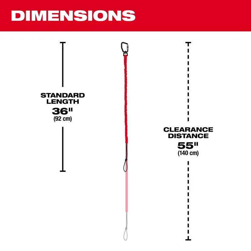 Milwaukee Nylon/Stainless Steel Red Locking Tool Lanyard 1 pk