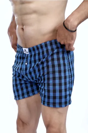 Navy Blue Check Boxer Short