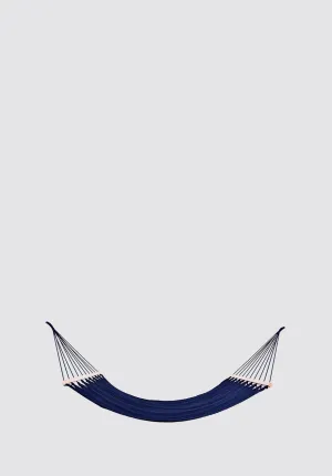 Navy Blue Cotton Hammock (Wooden Bar)