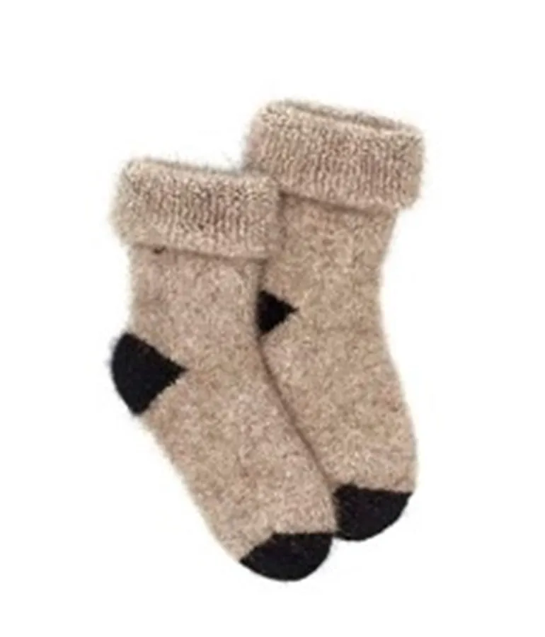 NZ Made Possum Socks - Wheat Plain