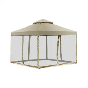 Outdoor 2-Tier 10 Feet x 10 Feet Screw-free Structure Shelter Gazebo Canopy