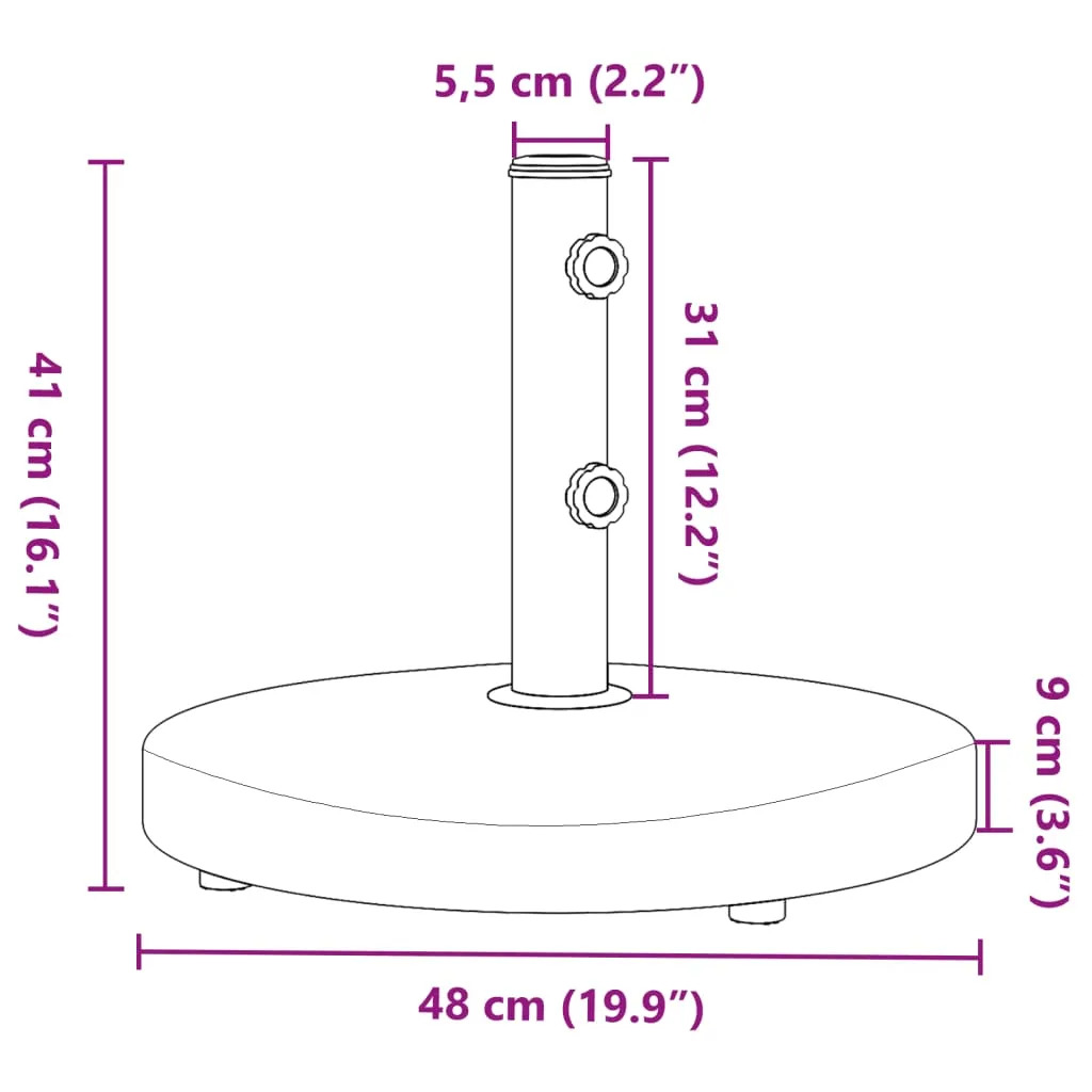 Parasol Base for Ø32/38/48 mm Poles 25 kg Round