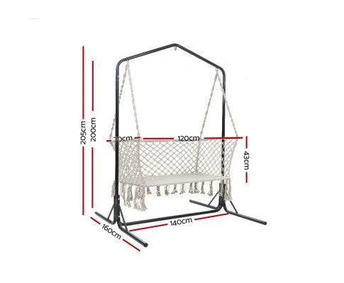 Patio Swing Hammock Chair with Double Hammock Chair Stand