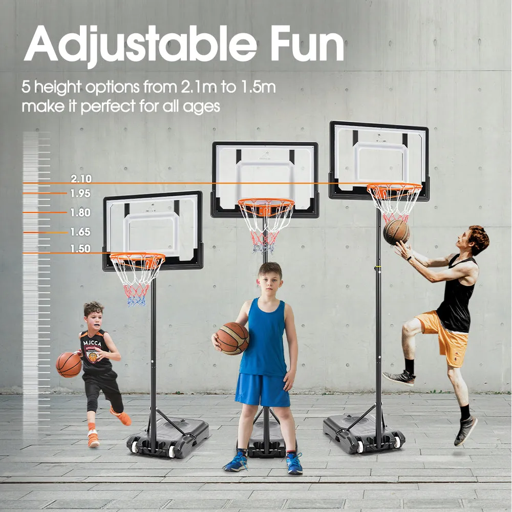 ProPulse Kids Basketball Hoop Stand Portable 1.5M-2.1M Height Adjustable