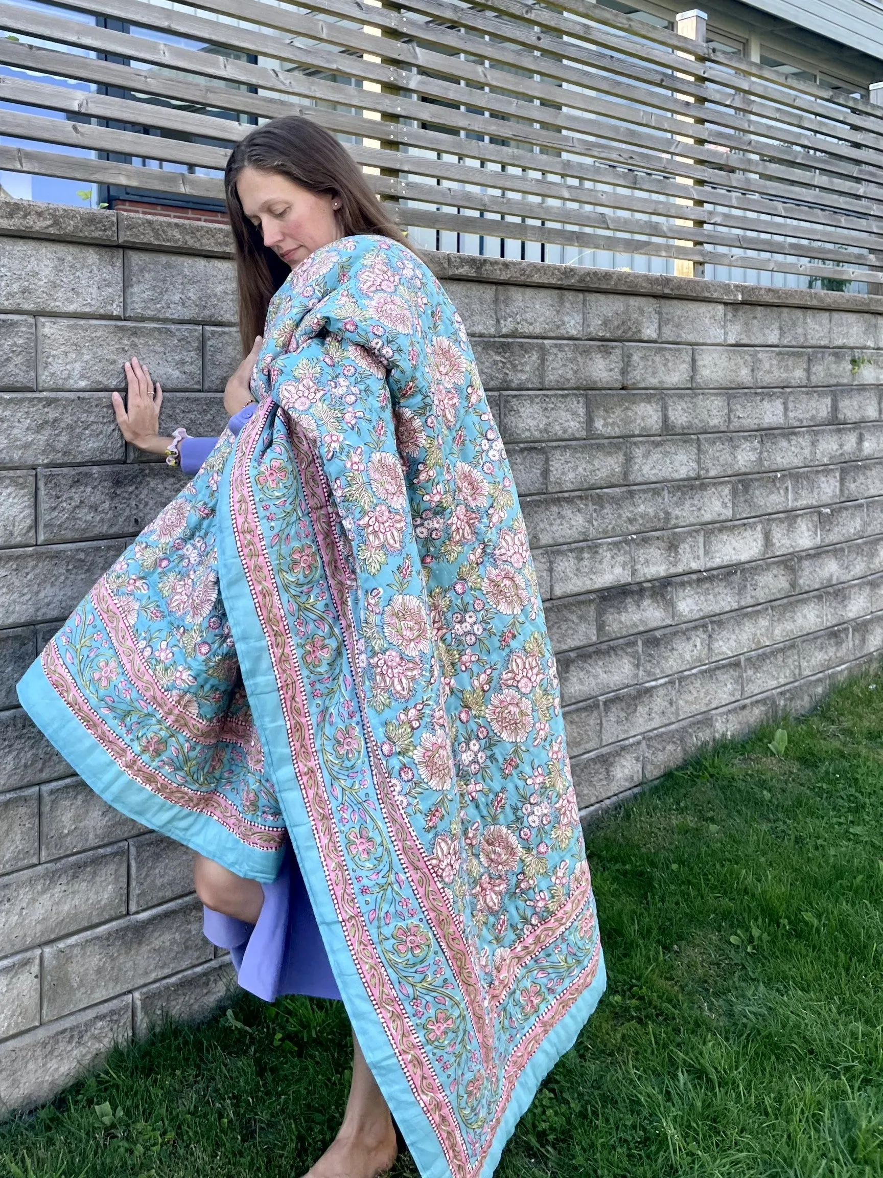 Scarlet Handblock Printed Cotton Quilt