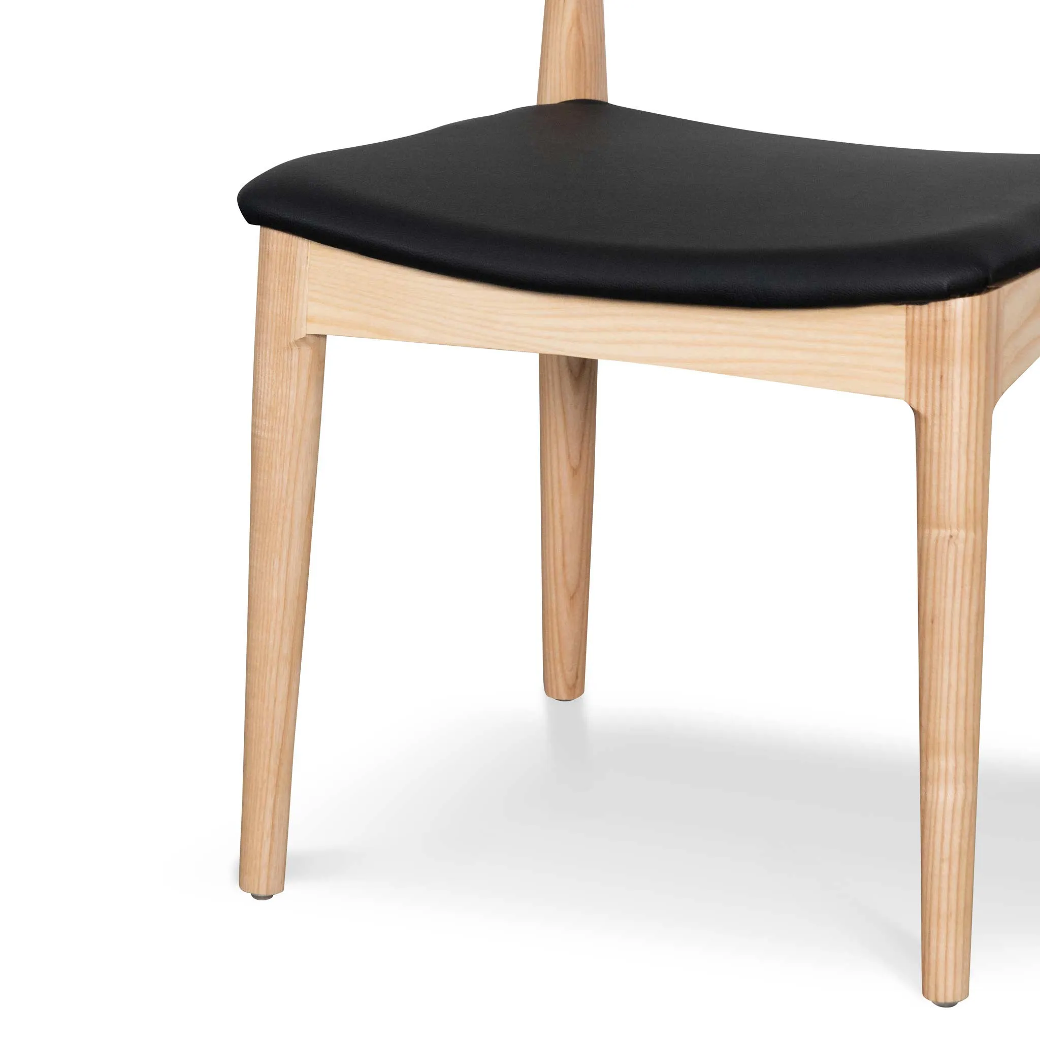 Set of 2 - Henrik Dining Chair - Natural Ash with Black Seat