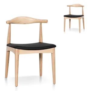 Set of 2 - Henrik Dining Chair - Natural Ash with Black Seat