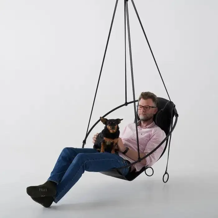 SLING Chair in black Leather