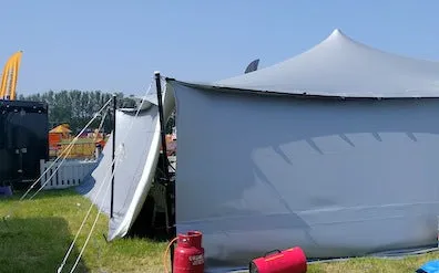 Stretch tent removable side walls