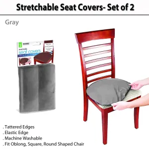 Stretchable Seat Covers - Gray - Set of 2 for Enhanced Comfort