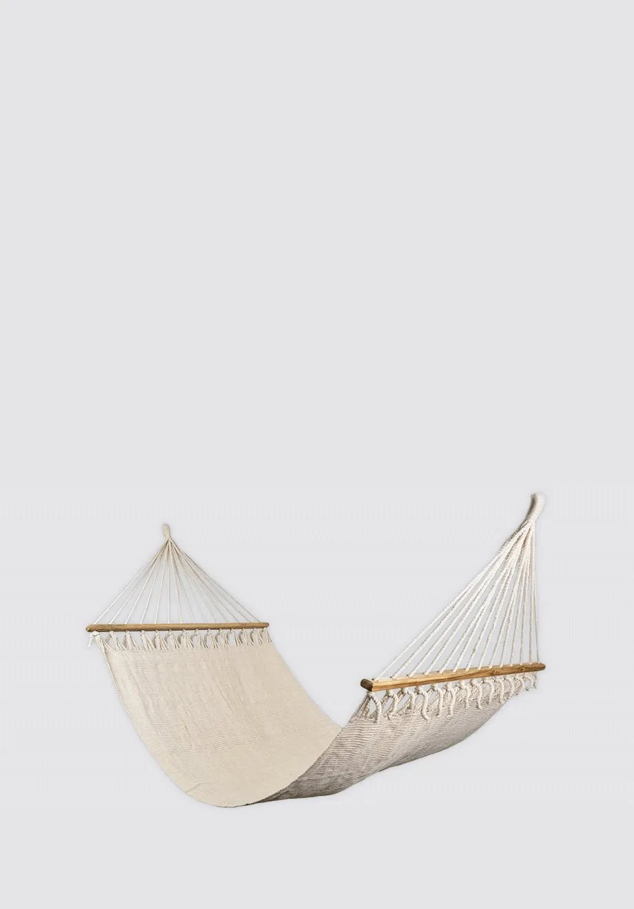 Triple Weave Natural Cotton Hammock (Wooden Bar)