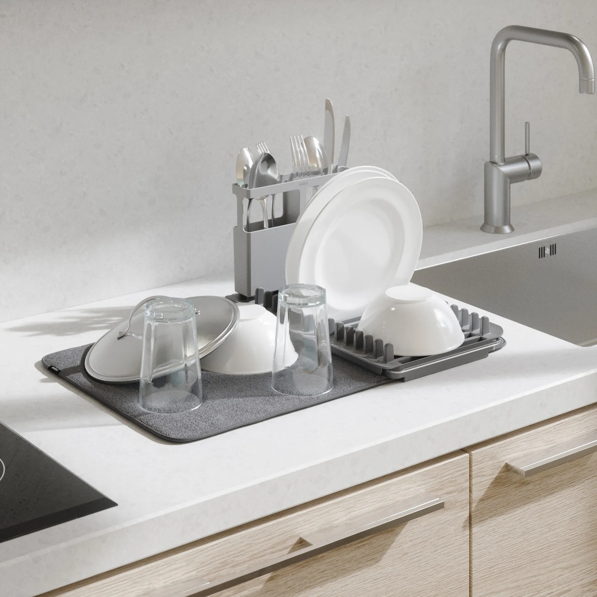 UDry Over the Sink Dish Rack with Mat