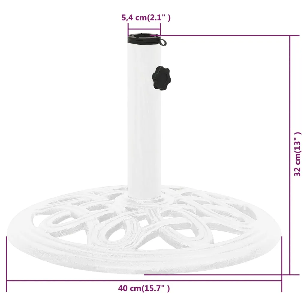 Umbrella Base White 40x40x32 cm Cast Iron