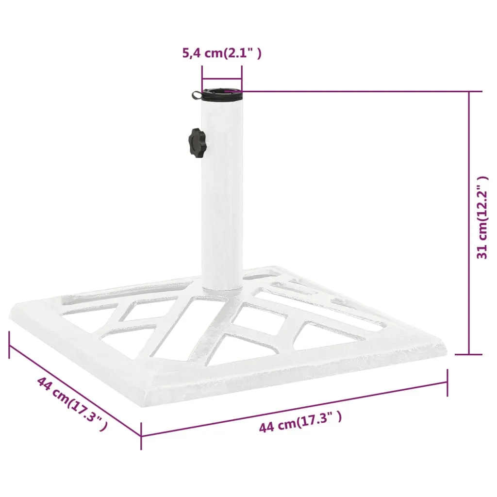 Umbrella Base White 44x44x31 cm Cast Iron