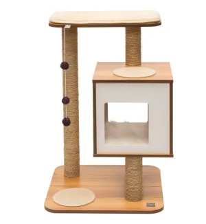 Vesper V-Base In Walnut Cat Condo