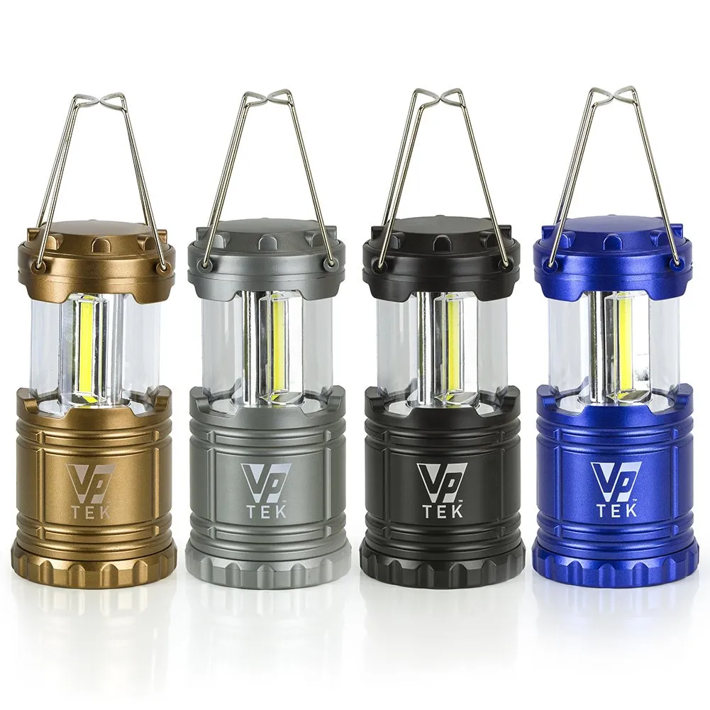 VP TEK Collapsible LED Lantern with Ultra Bright 300 Lumens COB Technology (4 Pack)