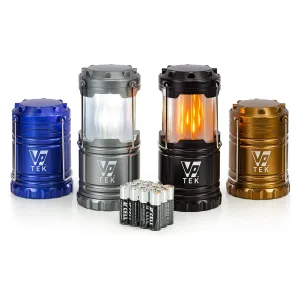 Vp Tek Dual Function Collapsible Led Camping Lanterns With Flickering Flame Light And