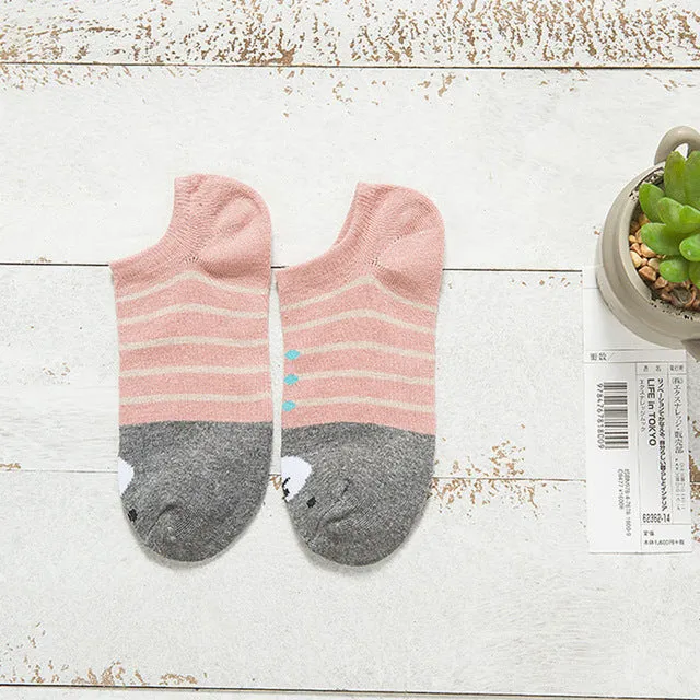 Warm comfortable cotton girl women's socks ankle low female invisible color girl boy hosier 1pair=2pcs D121