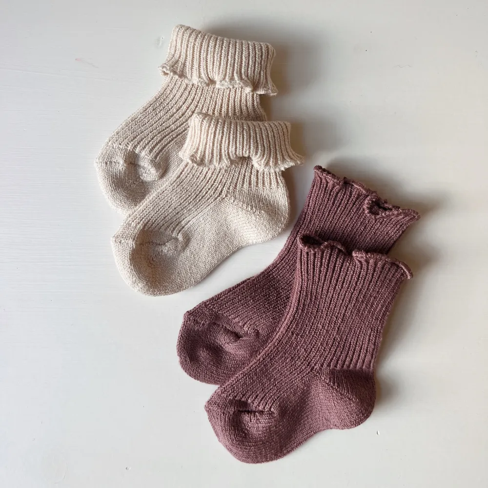 Warm Cotton Curling socks - Earthy colors