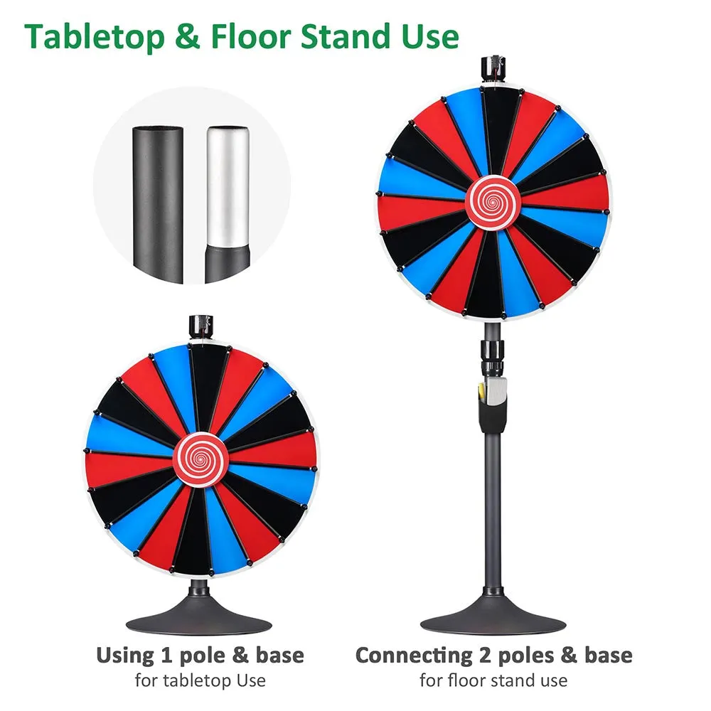 WinSpin 24" Prize Wheel DIY Slot(18) Floor Stand or Tabletop