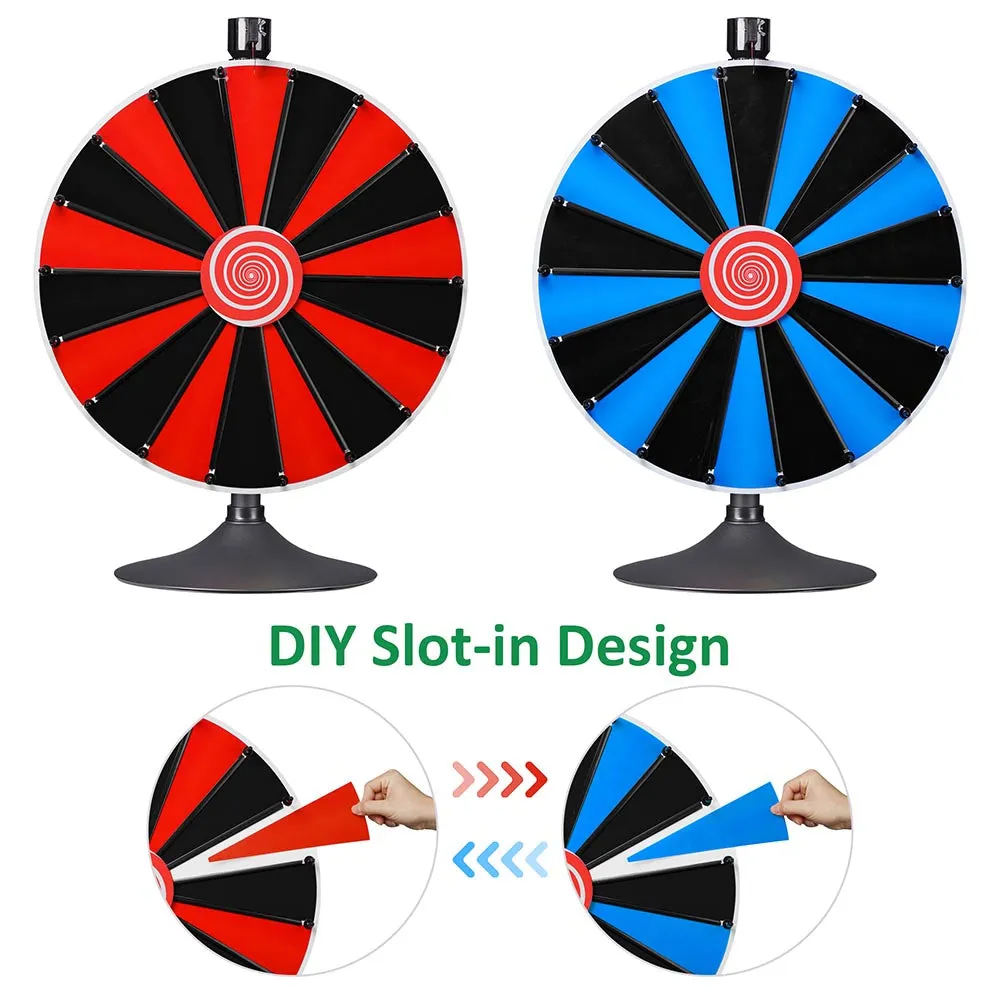 WinSpin 24" Prize Wheel DIY Slot(18) Floor Stand or Tabletop