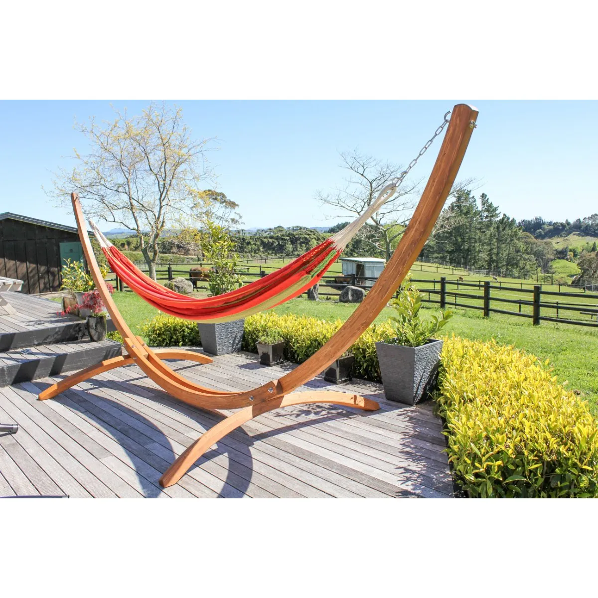 Wooden Hammock Stand and Family Hammock