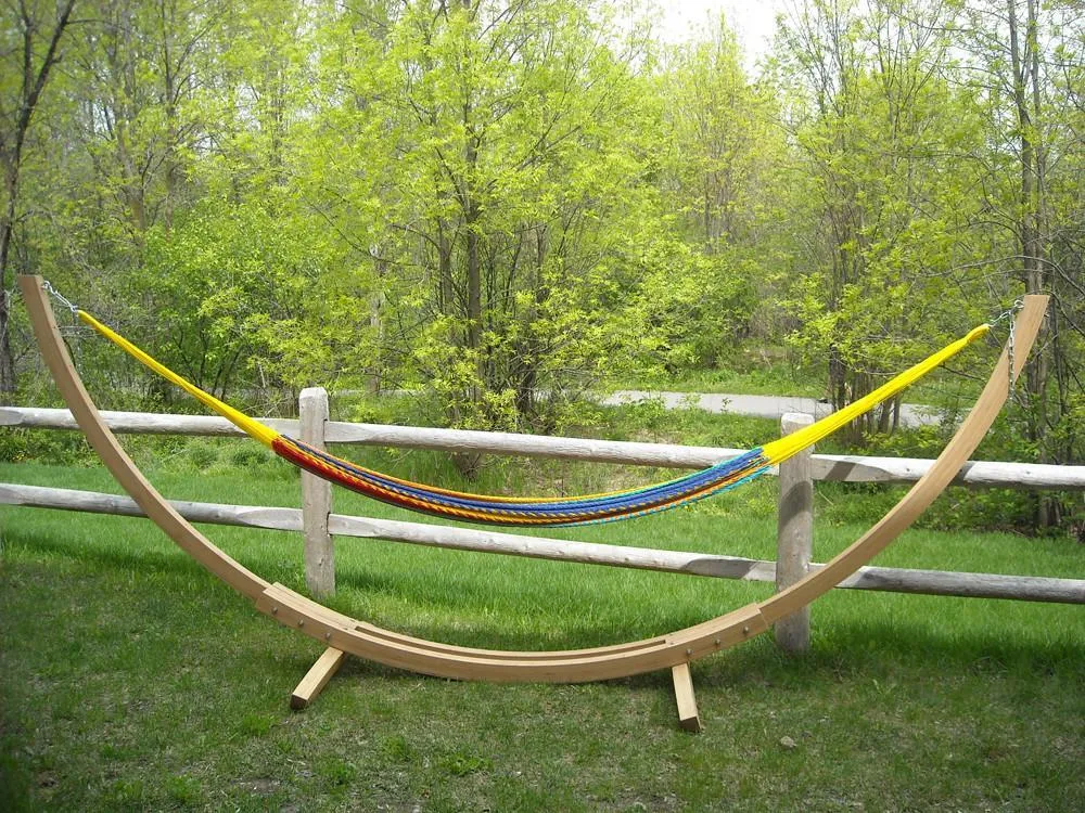 XL Thick Cord Mayan Hammock with Bamboo Stand