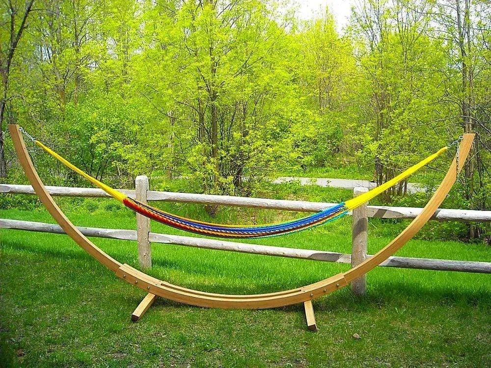 XL Thick Cord Mayan Hammock with Bamboo Stand