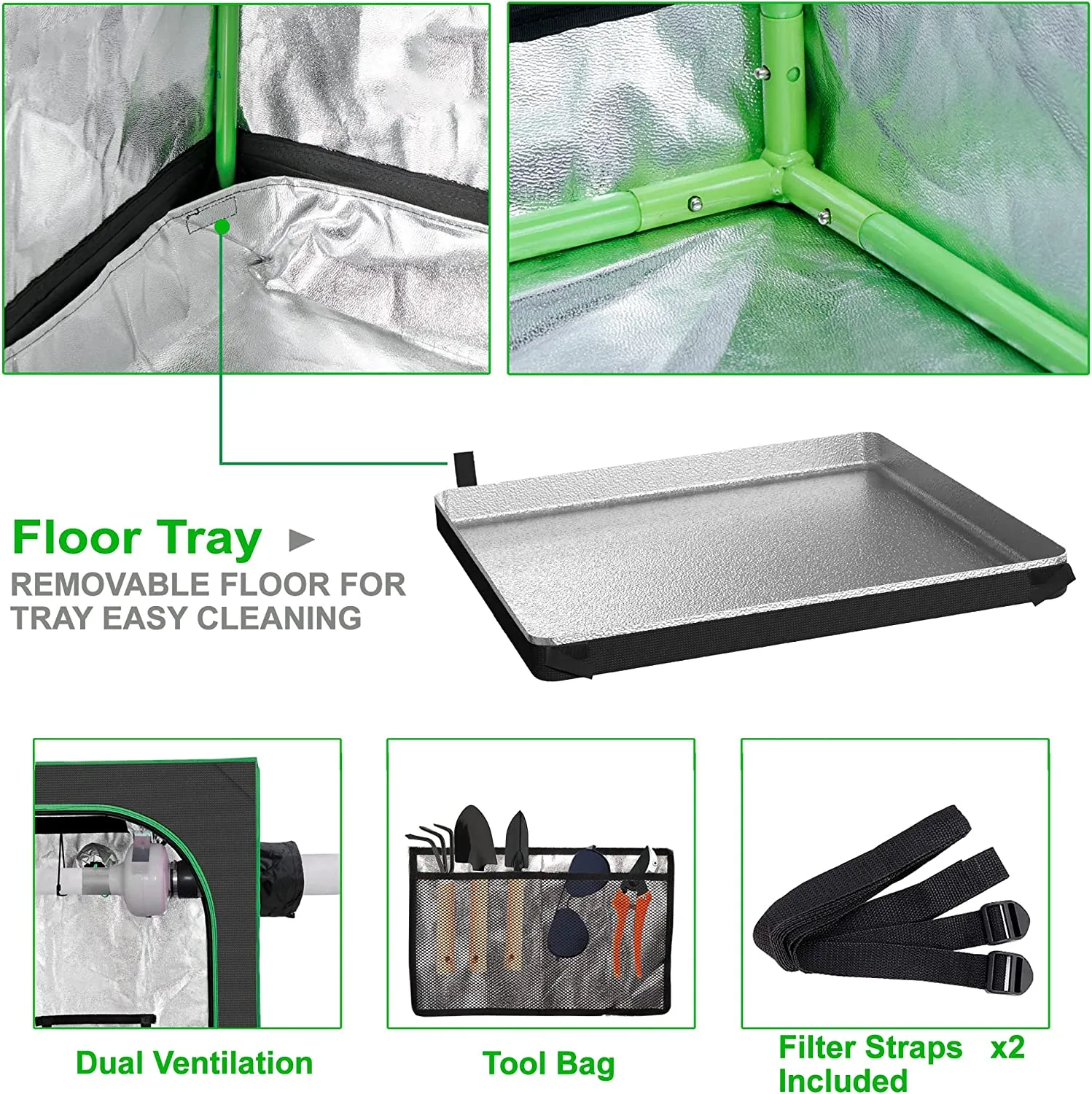 ZENY™ 48''x48''x80'' Mylar Hydroponic Grow Tent  for Indoor Plant Fruit Flower Veg