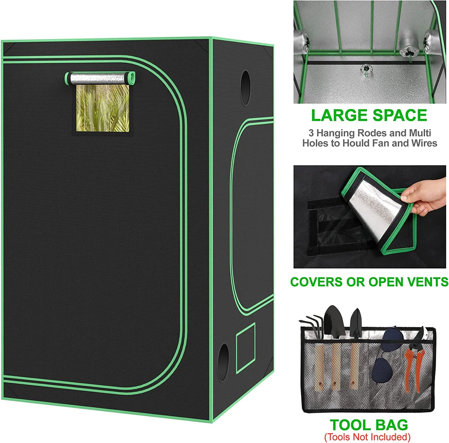 ZENY™ 48''x48''x80'' Mylar Hydroponic Grow Tent  for Indoor Plant Fruit Flower Veg