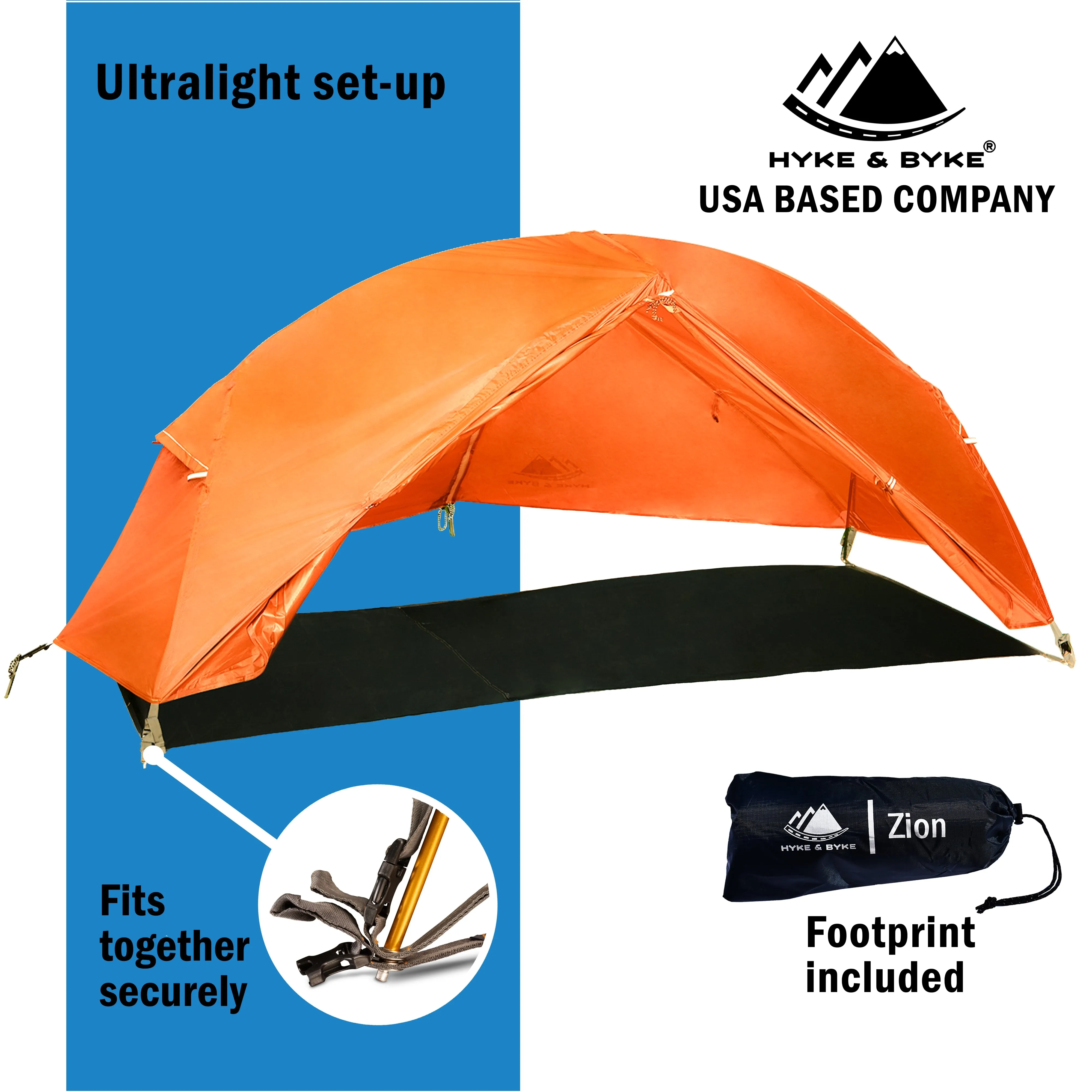 Zion 1 Person Backpacking Tent with Footprint